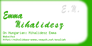 emma mihalidesz business card